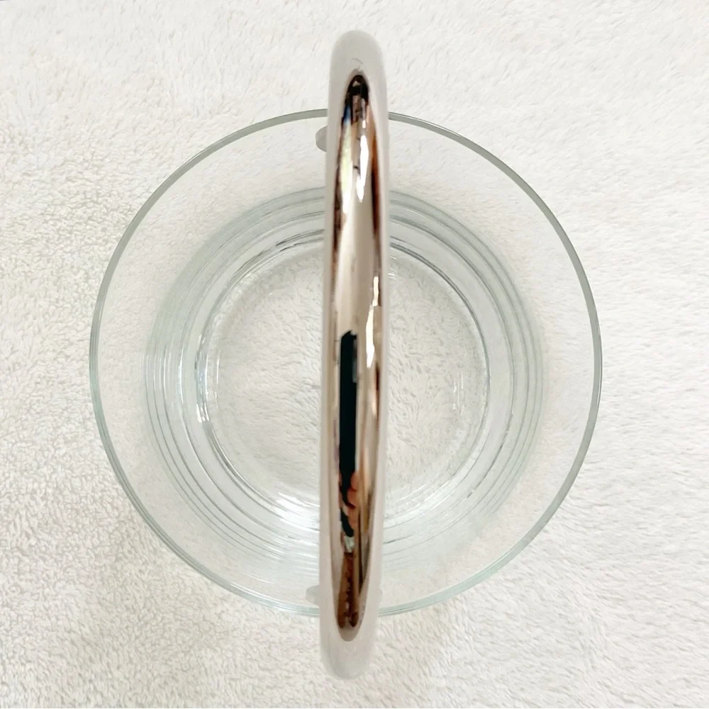 Schott Zwiesel Crystal Ice Bucket Chrome Handle Germany Vintage MCM